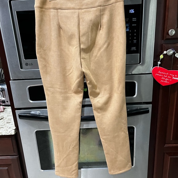Tan faux suede pants - Picture 2 of 7